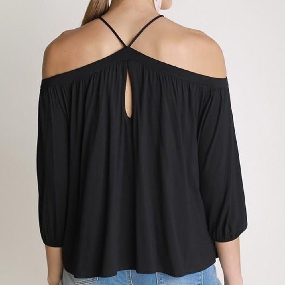 I. State NWT Off The Shoulder Chiffon Top Sz S - Picture 5 of 8